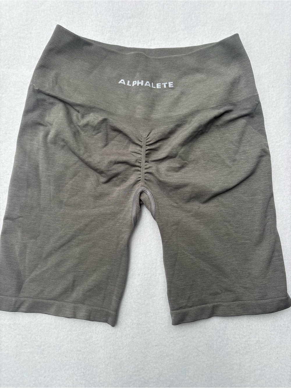 Alphalete Olive Seamless High-Rise Bike Shorts